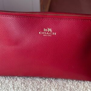 Coach Cherry Red Leather Pouch